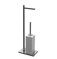 Стойка напольная с ершиком и бумагодержателем Bertocci Settecento белый матовый/хром 145 0758 0000