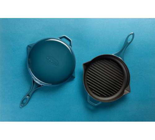 Сковорода-гриль чугунная Hosseven HS Y GTV 28 BLUE 28 см А758028