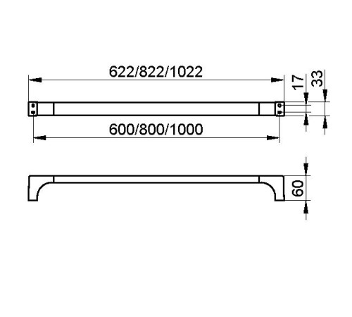 Полотенцедержатель KEUCO Edition 11 600 мм хром 11101 010600