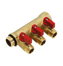 Коллектор Tiemme NINO 1 x 1/2 2 выхода с плоским уплотнением межосевое расстояние 36 мм 1820014