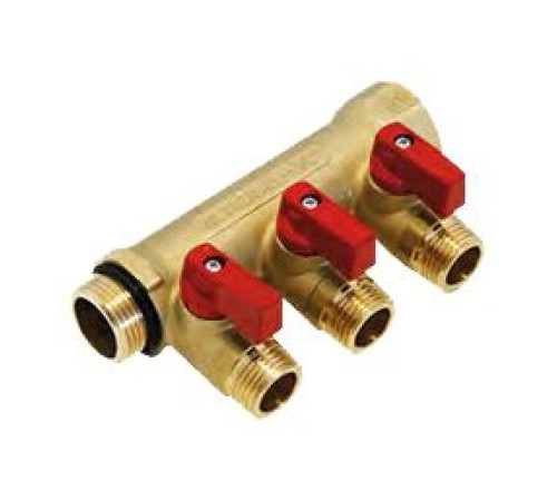 Коллектор Tiemme NINO 1 x 1/2 2 выхода с плоским уплотнением межосевое расстояние 36 мм 1820014