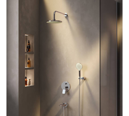 Душевая система AM.PM X-Joy со смесителем, верхним душем, изливом и душевым набором FB85A10020