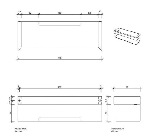 Полочка для душа Decor Walther Contract 30х9.5х8 см полированная сталь 0651570