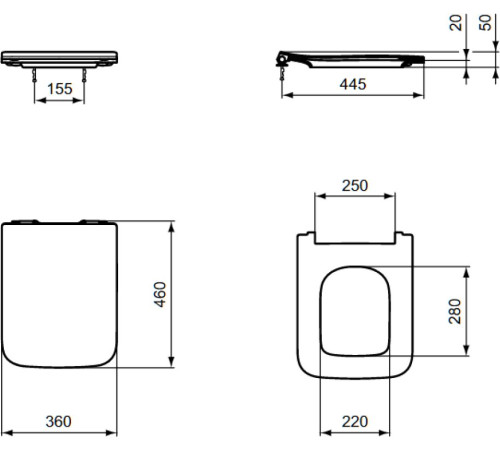 Сиденье для унитаза Ideal Standard Blend Cube Slim с микролифтом T521101
