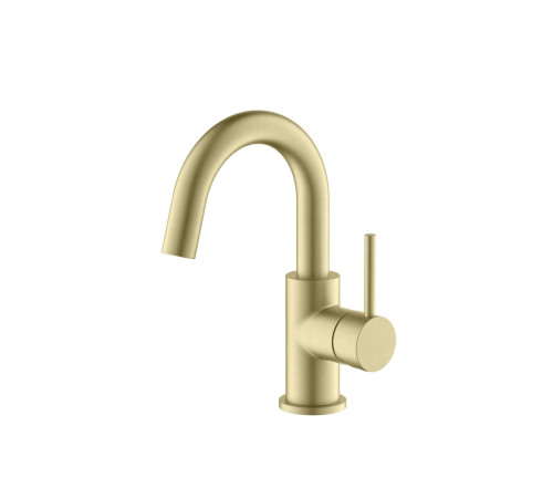 Смеситель для раковины Aquanet Europa без донного клапана шлифованное золото AQ1307BG