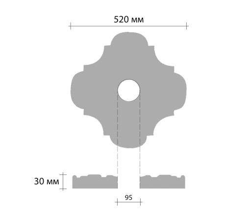 Розетка потолочная DECOMASTER DR-303 диаметр 520 мм DR-303