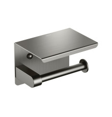 Бумагодержатель с полкой Aquanet Europa AQ4939BGM оружейная сталь шлифованный черный хром AQ4939BGM
