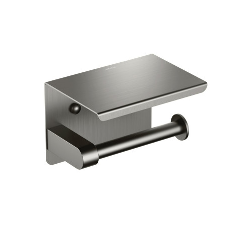 Бумагодержатель с полкой Aquanet Europa AQ4939BGM оружейная сталь шлифованный черный хром AQ4939BGM