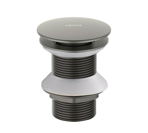 Донный клапан Aquatek Push-open без перелива оружейная сталь AQ6003BGM