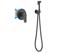 Набор с гигиеническим душем AQUATEK БЕТТА (смеситель + лейка + шланг) матовый черный AQ1119MB