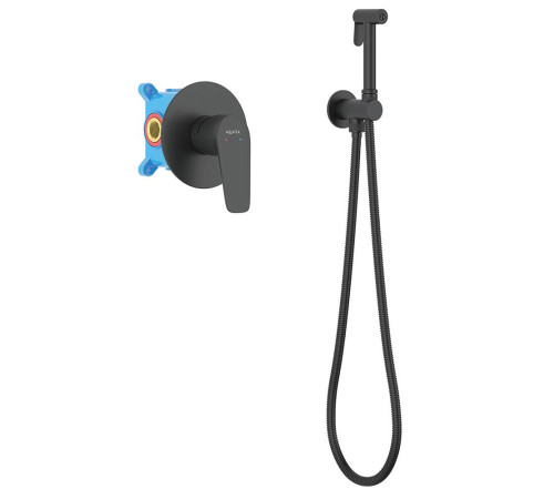 Набор с гигиеническим душем AQUATEK БЕТТА (смеситель + лейка + шланг) матовый черный AQ1119MB