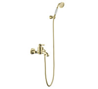 Смеситель для ванны Aquanet Классик с душевым набором полированное золото AQ1549PG
