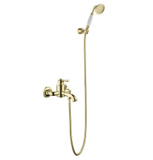 Смеситель для ванны Aquanet Классик с душевым набором полированное золото AQ1549PG