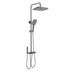 Душевая система со смесителем для ванны Aquatek Поларис 295х195 мм оружейная сталь AQ3040BGM