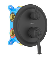 Смеситель для ванны Aquanet Классик встраиваемый 3 режима (внешняя и скрытая часть) матовый черный AQ1547MB