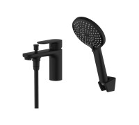 Смеситель на борт ванны Aquanet Ника на 1 отверстие матовый черный AQ1844MB