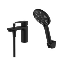 Смеситель на борт ванны Aquanet Ника на 1 отверстие матовый черный AQ1844MB