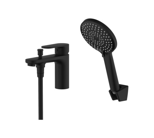 Смеситель на борт ванны Aquanet Ника на 1 отверстие матовый черный AQ1844MB