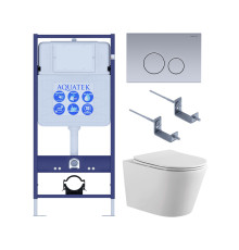 Комплект инсталляции AQUATEK ВЕГА-1905-036 рама INS-0000012 кнопка KDI-0000036 унитаз AQ1905-00