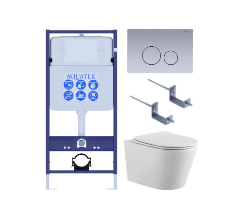 Комплект инсталляции AQUATEK ВЕГА-1905-036 рама INS-0000012 кнопка KDI-0000036 унитаз AQ1905-00
