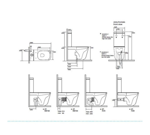 Унитаз-моноблок Kerasan Tribeca 69х34.5 см с креплением WB5N белый матовый 750990/511730/378130
