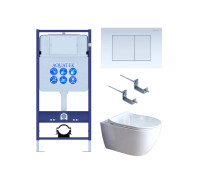 Комплект инсталляции 4 в 1 Aquatek Поларис (рама Standard, унитаз AQ0700-01, сиденье soft-close, панель KDI-0000009) ПОЛАРИС-01-009