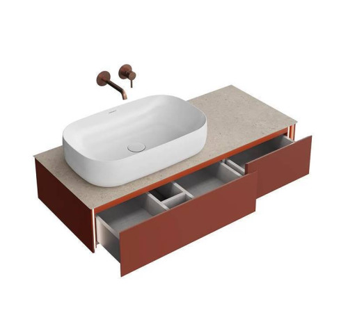 Тумба под раковину подвесная Kerama Marazzi Magica 115.4х48.5х22 см 2 ящика венецианский красный матовый MA.120.2/VR.M
