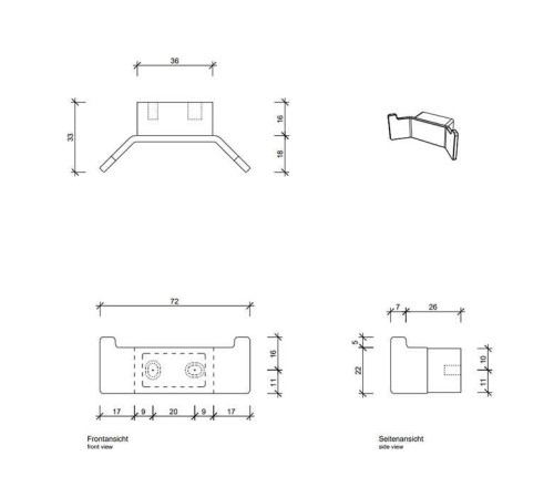 Крючок для полотенец Decor Walther Contract HAK2 двойной хром 0650400