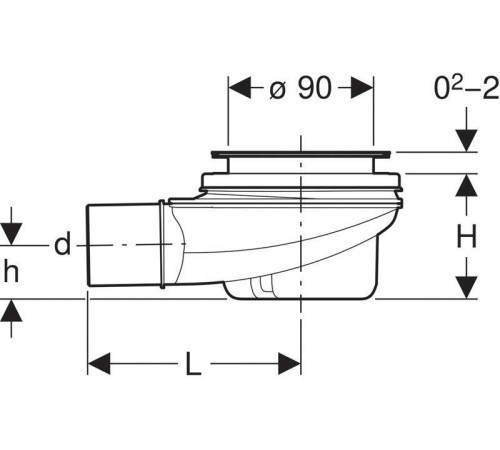 Сифон для душевых поддонов Geberit d90 высота гидрозатвора 50 мм с крышкой 150.550.00.1