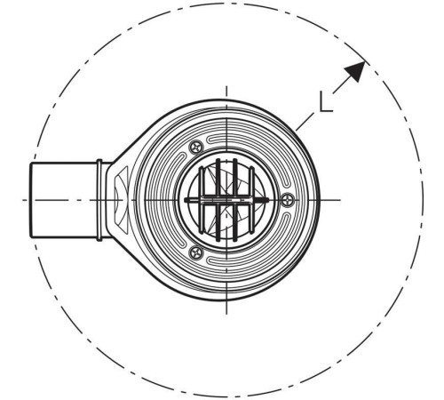 Сифон для душевых поддонов Geberit d90 высота гидрозатвора 50 мм с крышкой 150.550.00.1