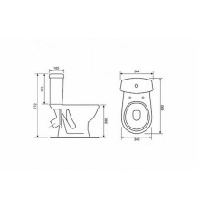 Унитаз-компакт Santek Суперкомпакт Стандарт горизонтальный выпуск нижний подвод 44901110522