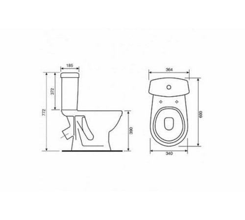 Унитаз-компакт Santek Суперкомпакт Стандарт горизонтальный выпуск нижний подвод 44901110522