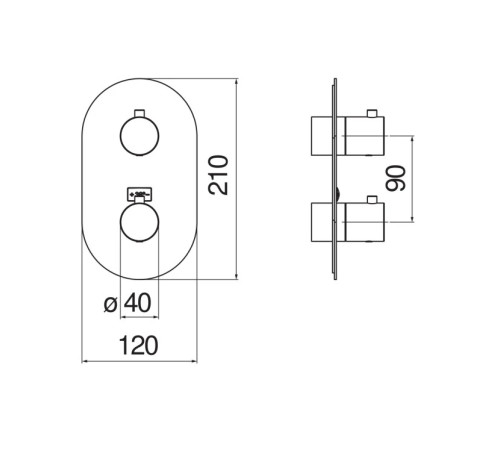 Смеситель для ванны термостатический Paffoni Live внешняя часть глянцевый черный WE00102/TFLP