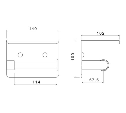 Бумагодержатель с полкой Aquanet Europa AQ4939BGM оружейная сталь шлифованный черный хром AQ4939BGM