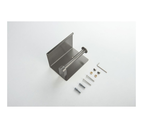 Бумагодержатель с полкой Aquanet Europa AQ4939BGM оружейная сталь шлифованный черный хром AQ4939BGM