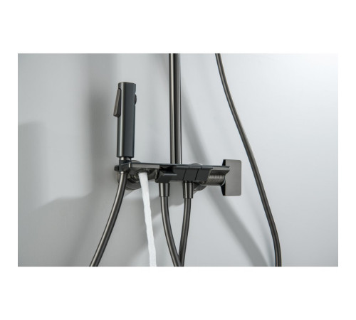 Душевая система со смесителем для ванны Aquatek Поларис 295х195 мм оружейная сталь AQ3040BGM