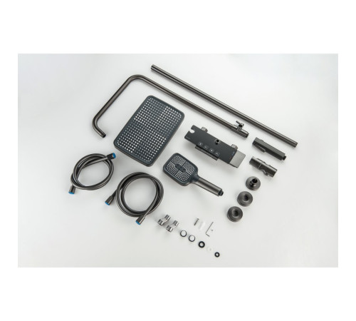 Душевая система со смесителем для ванны Aquatek Поларис 295х195 мм оружейная сталь AQ3040BGM