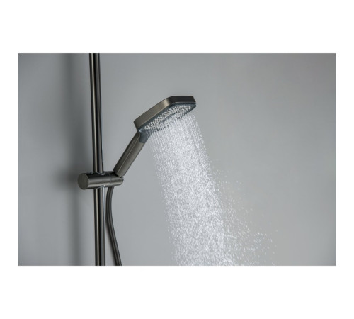 Душевая система со смесителем для ванны Aquatek Поларис 295х195 мм оружейная сталь AQ3040BGM