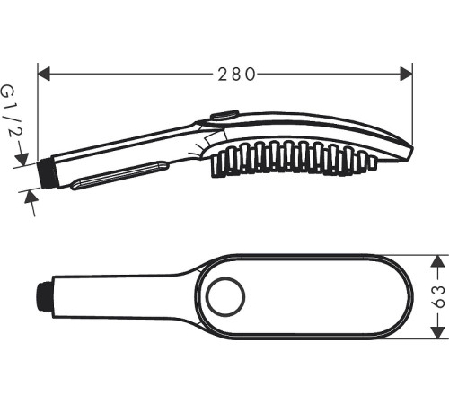 Ручной душ для собак hansgrohe DogShower 150 3jet матовый черный 26640670