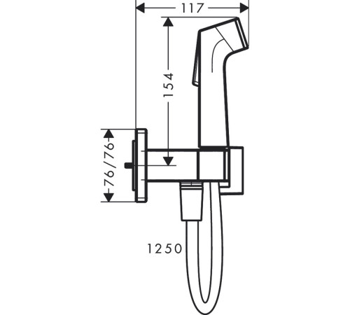 Комплект для гигиенического душа Hansgrohe Bidette 1jet E со скрытой частью матовый черный 29233670S