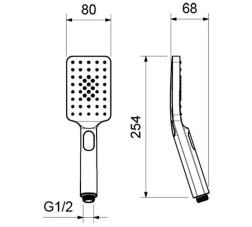 Ручной душ Aquanet Лира Select 80 3jet хром AQ2005CR