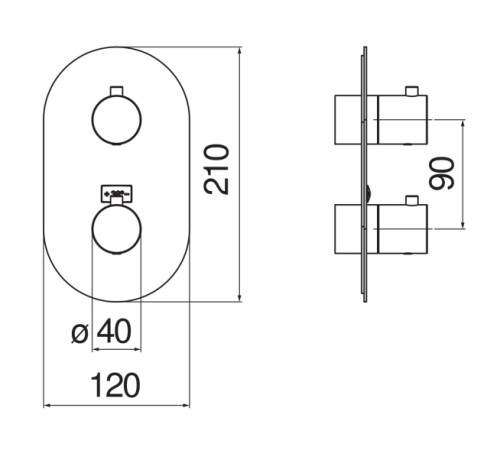 Смеситель для ванны термостатический Paffoni Live внешняя часть красное золото WE00102/TRCP