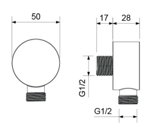 Шланговое подсоединение Aquatek матовый черный AQ2457MB