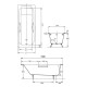 Ванна чугунная Jacob Delafon Parallel 150х70 см с отверстиями для ручек E2949-00