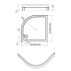 Поддон душевой D-Pol акриловый 1/4 круга 100x100x15 см с ножками и панелью DPA-0000002