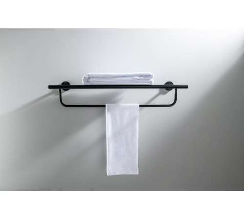 Полка для полотенец Aquatek Оберон матовый черный AQ4215MB