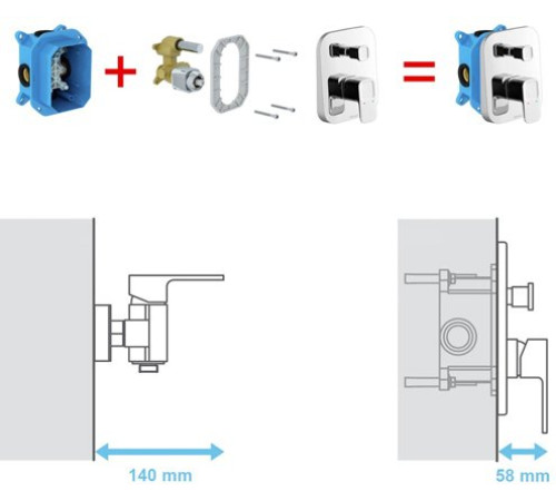 Скрытая часть смесителя Ravak R-box RB 070.50 X070052