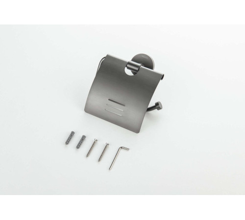 Бумагодержатель с крышкой Aquatek БЕТТА оружейная сталь AQ4609BGM