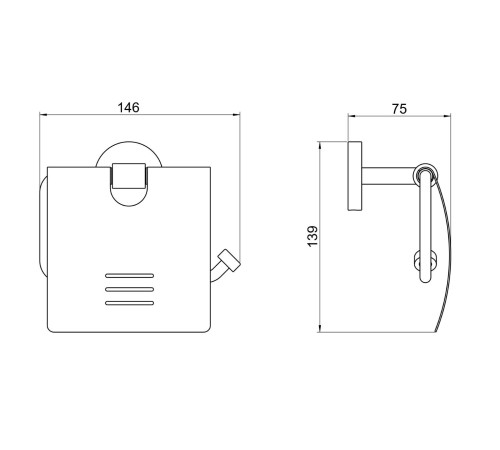 Бумагодержатель с крышкой Aquatek БЕТТА оружейная сталь AQ4609BGM