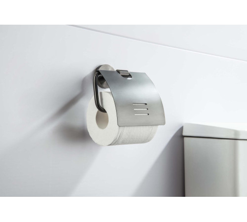 Бумагодержатель с крышкой Aquatek БЕТТА оружейная сталь AQ4609BGM